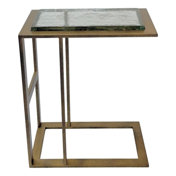 Carolina Castella C-End Table in Antique Brass