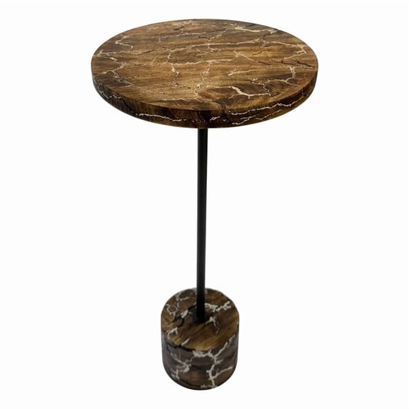 Carolina Electra Round Accent Table in Brown