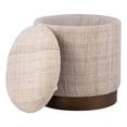 thumbnail image 1 of Carolina Handwoven Boreas Hammered Metal Storage Ottoman, 1 of 9