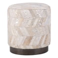 thumbnail image 1 of Carolina Handwoven Dionysus Silver Shevron Ottoman, 1 of 7