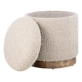 thumbnail image 1 of Carolina Handwoven Hestia Round Wood Base Storage Ottoman, 1 of 9