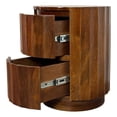 thumbnail image 1 of Carolina Harrison Groove 16"x 21" Round Scallop Accent Table in Chestnut, 1 of 7