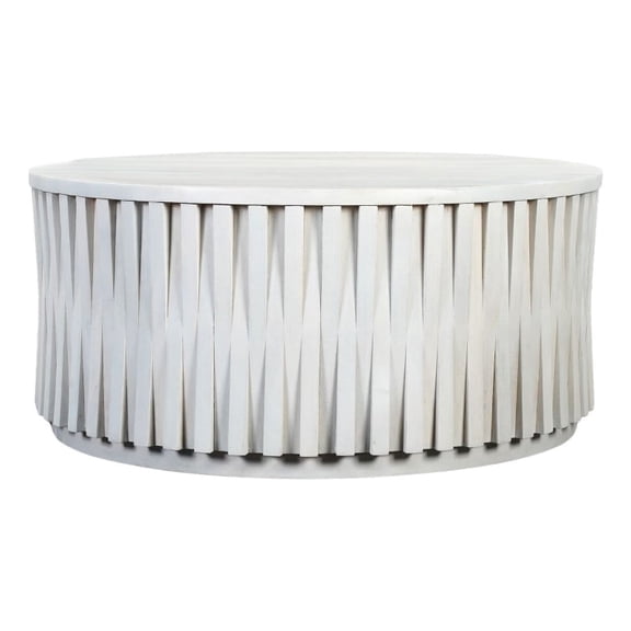 Carolina Hatteras Woven Coffee Table in Whitewash