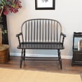 thumbnail image 1 of Contemporary Home Living Windsor-Style Arched Back Wood Bench - 44" - Antique Black, 1 of 9