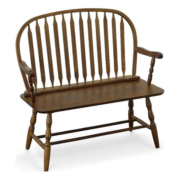 Carolina Classics Windsor 44" Bench in Antique Elm Finish
