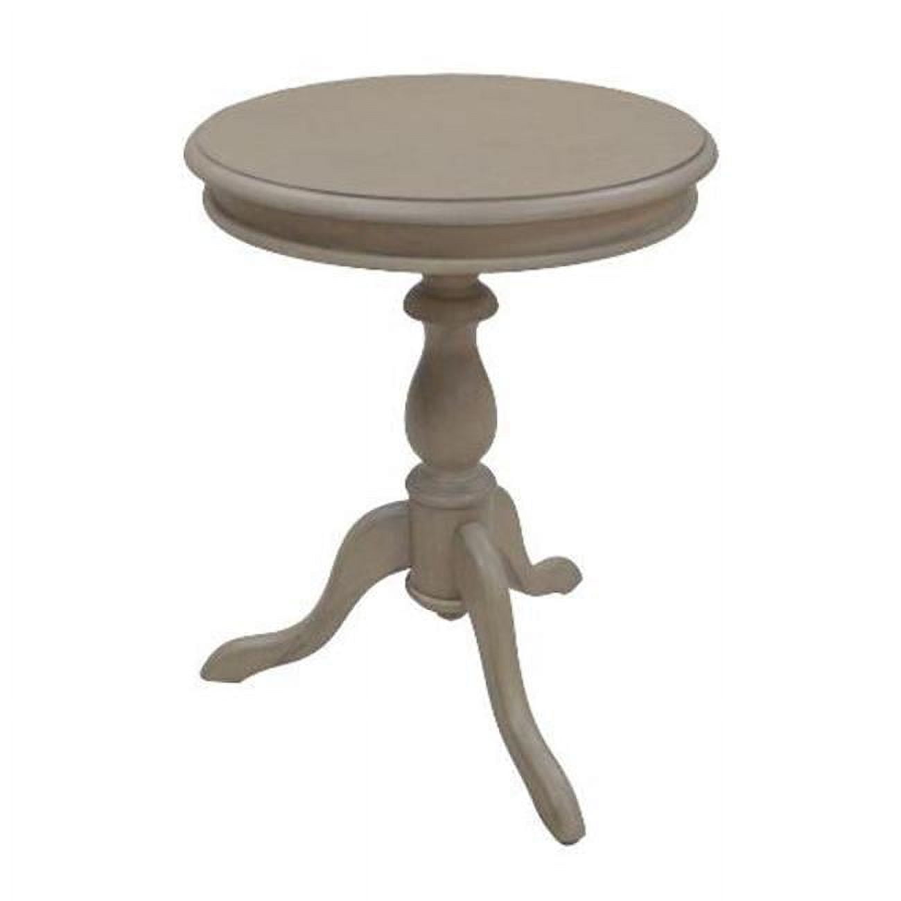 Weathered Gray Round Wood Accent Table