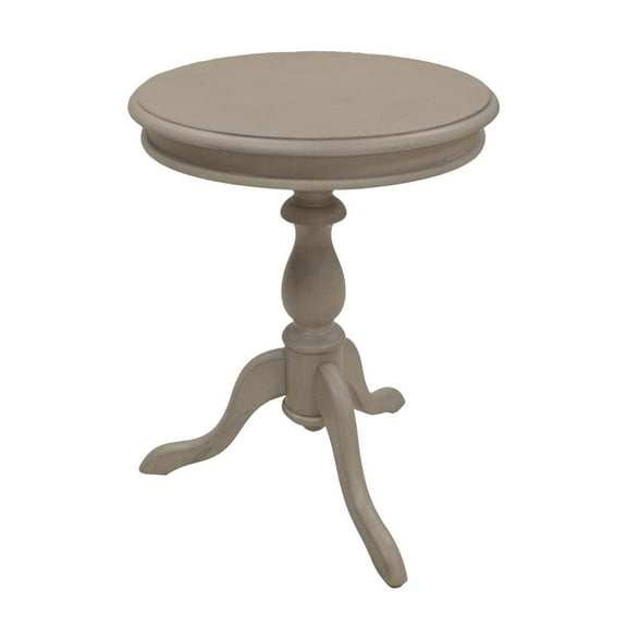 Carolina Classic Leeann Pedestal Accent Table in Weather Gray