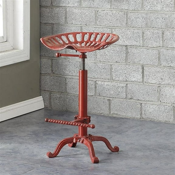 Carolina Classic Vintage Farmhouse 18.75" Metal Stool in Red