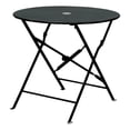 thumbnail image 1 of Carolina Classics  30" Folding Metal Bistro Table with Umbrella Hole in Black, 1 of 4