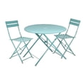 thumbnail image 1 of Carolina Classics  30" Folding Metal Bistro Table with Umbrella Hole in Teal, 1 of 3