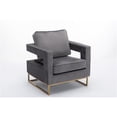 thumbnail image 1 of Carolina Classics Adadon 33 In Wide Velvet Upholstered Arm Chair in Gray, 1 of 13