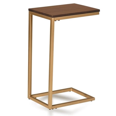 Carolina Classics Aggie Wood Computer Tray Table in Elm and Gold