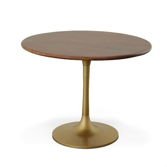 Carolina Chair & Table Alden Wood Top 40" Round Dining Table - Elm/Antique Gold