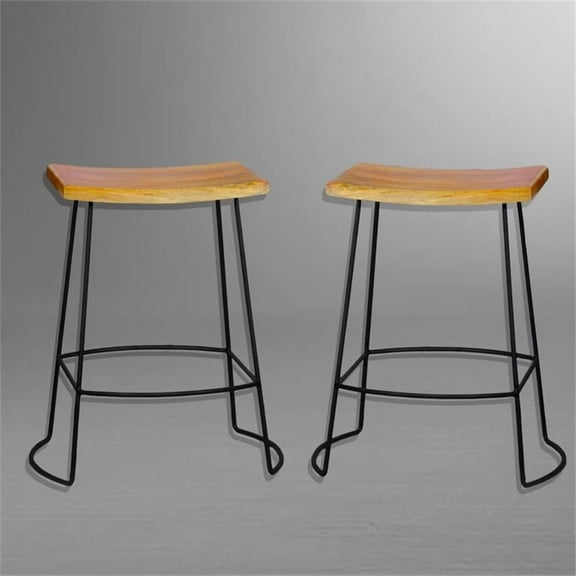 Carolina Classics Aryan 24" Saddle Seat Counter Stool (Set of 2)