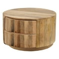 thumbnail image 1 of Carolina Classics Christa 2-Drawer Round Wood Coffee Table in Brown, 1 of 6