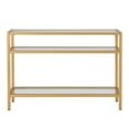 thumbnail image 1 of Contemporary Home Living 3-Tier Rectangular Glass Top Console Table - 42" - Gold Finish, 1 of 4