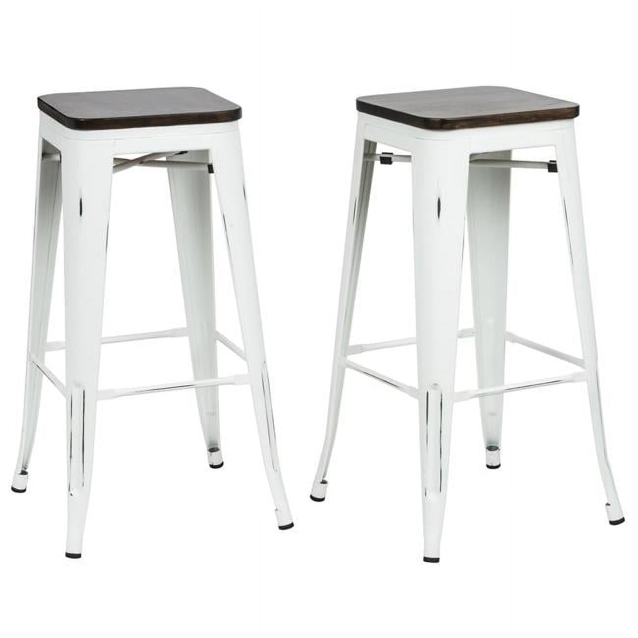 Carolina Classics Cormac 30" Square Counter Stool in Matte White Elm (Set of 2)