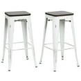 thumbnail image 1 of Carolina Classics Cormac 30" Square Counter Stool in Matte White Elm (Set of 2), 1 of 3