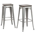 thumbnail image 1 of Carolina Classics Cormac 30" Square Counter Stool in Silver Elm (Set of 2), 1 of 2