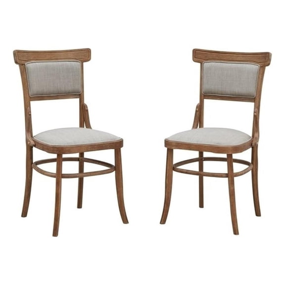 Carolina Classics Diana 20" Linen & Wood Dining Chair in Honey Brown (Set of 2)