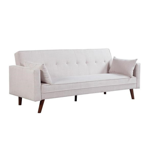 Carolina Classics Evelina Convertible Sleeper Sofa with Pillows in Beige