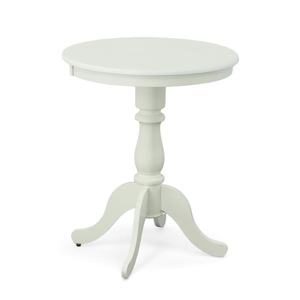 White Round Wood Transitional Counter Height Bar Table