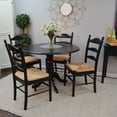 thumbnail image 1 of Contemporary Home Living Ladder Back Woven Seat Dining Chair - 38" - Antique Black, 1 of 9