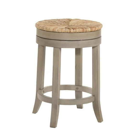 Carolina Classics Irving  24" Swivel Rush Seat Counter Stool in Weathered Gray