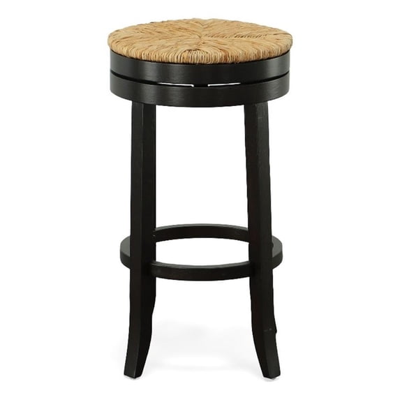 Carolina Classics Irving 30" Swivel Rush Seat Bar Stool in Espresso