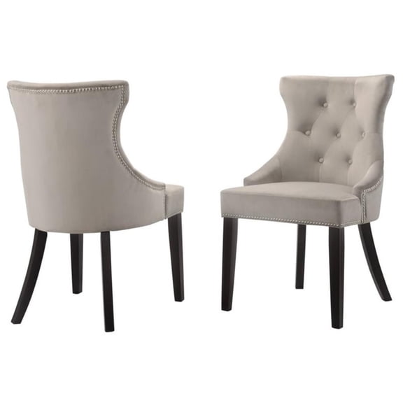 Carolina Classics Julia Tufted Back Upholstered Dining Chair Espresso/Gray (2)