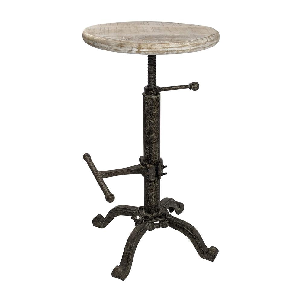 Justin Adjustable Swivel Barstool in Natural Driftwood and Aged Iron