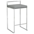 thumbnail image 1 of Carolina Classics Lucien 25.25 In Upholstered Counter Stool in Soft Gray/Chrome, 1 of 7