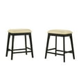 thumbnail image 1 of Carolina Classics Mirabelle 25" Wood Counter Stool in Cream (Set of 2), 1 of 4