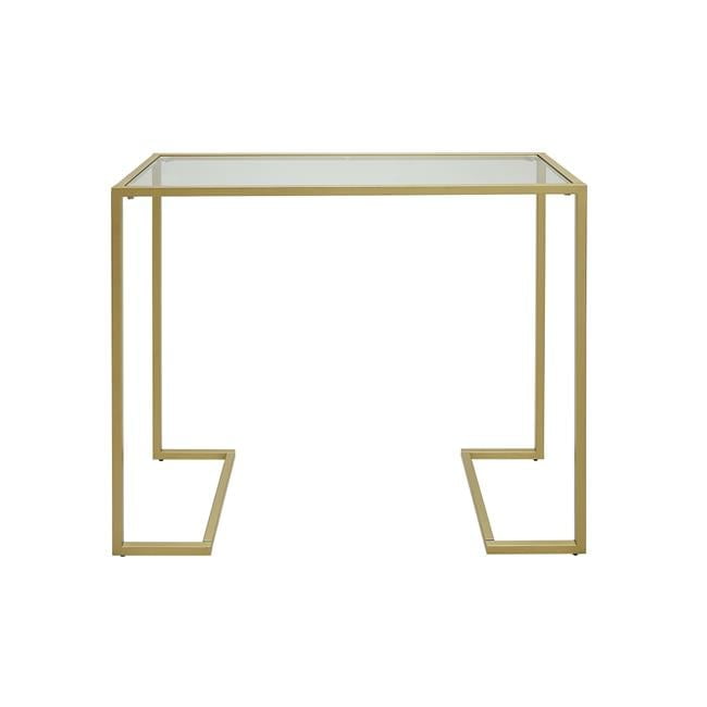 Monaco Gold Metal and Glass Console Table