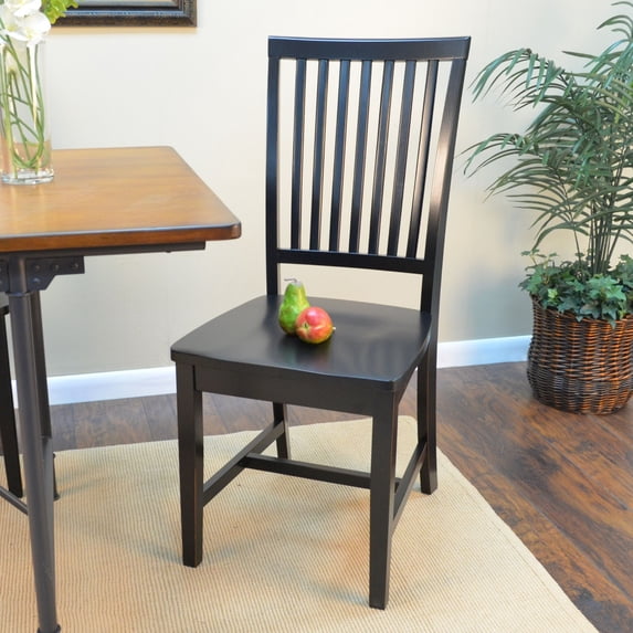 Contemporary Home Living Hand Finished Dining Chair - 39" - Antique Black
