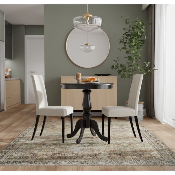 Contemporary Home Living Round Pedestal Bar Table - 30" - Black