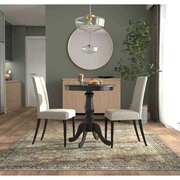 Contemporary Home Living Solid Round Top Pedestal Bar Table - 30" - Espresso Brown