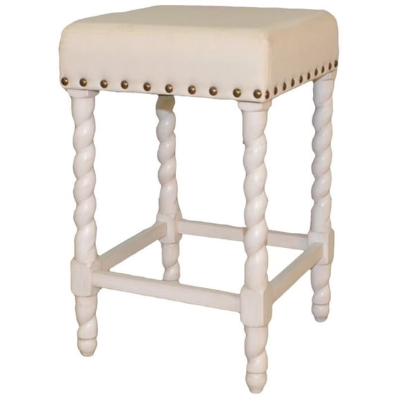Carolina Classics Remick 24" Counter Stool Vintage White Linen