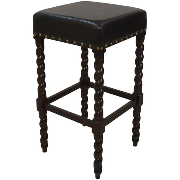 Carolina Classics Remick 30" Bar Stool Espresso Brown Leatherette