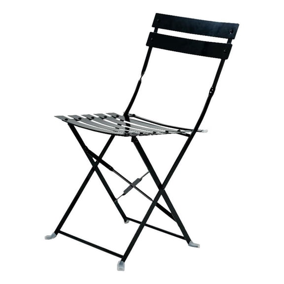 Carolina Classics Set of 2 Folding Metal Bistro Chair in Black