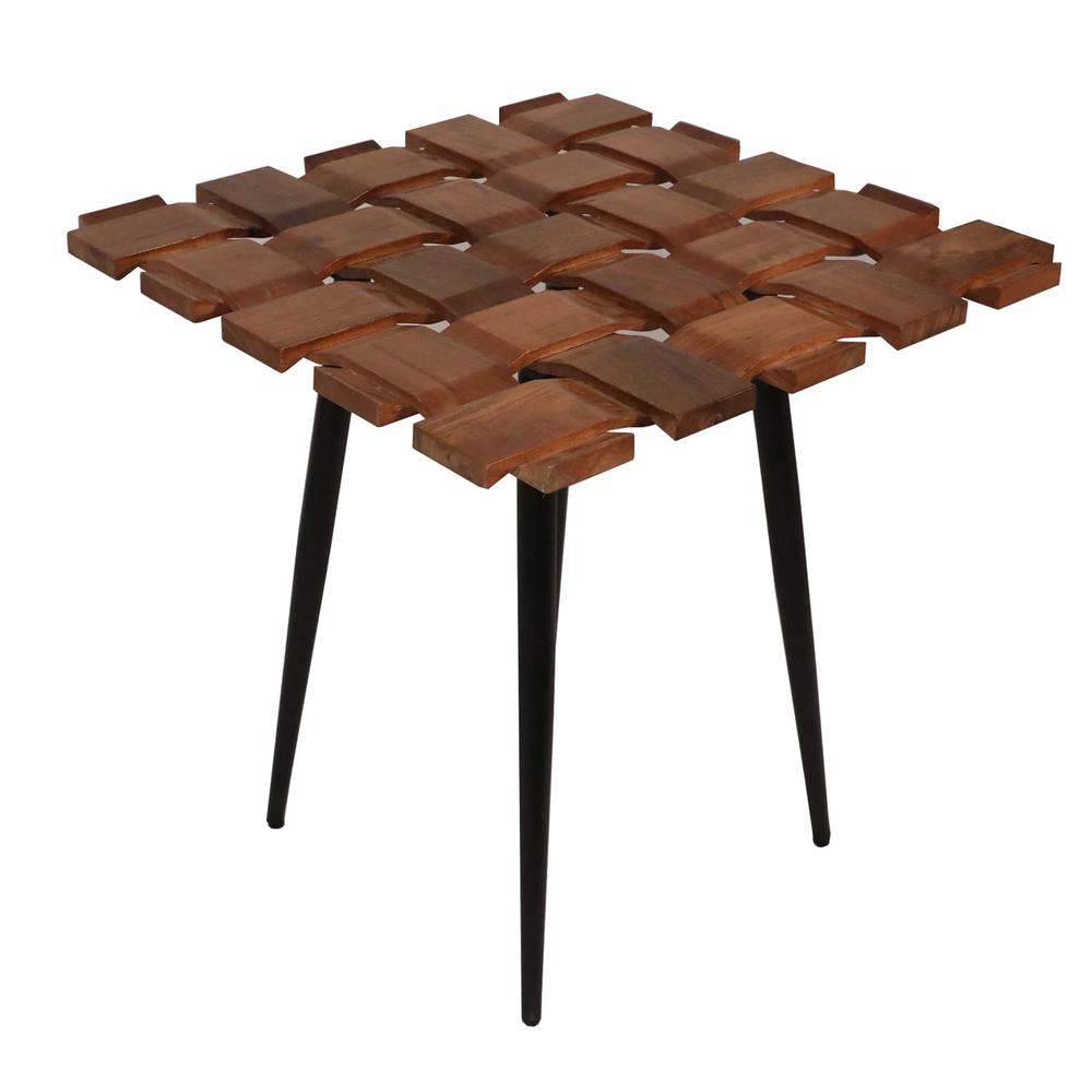 Carolina Classics Square Weave End Table in Honey Gold/Black - Walmart.com