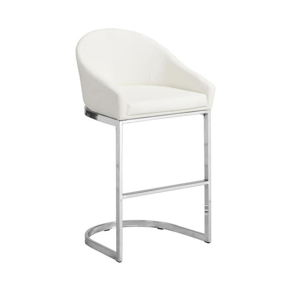Carolina Classics Torano 26 In Upholstered Counter Stool in White/Chrome