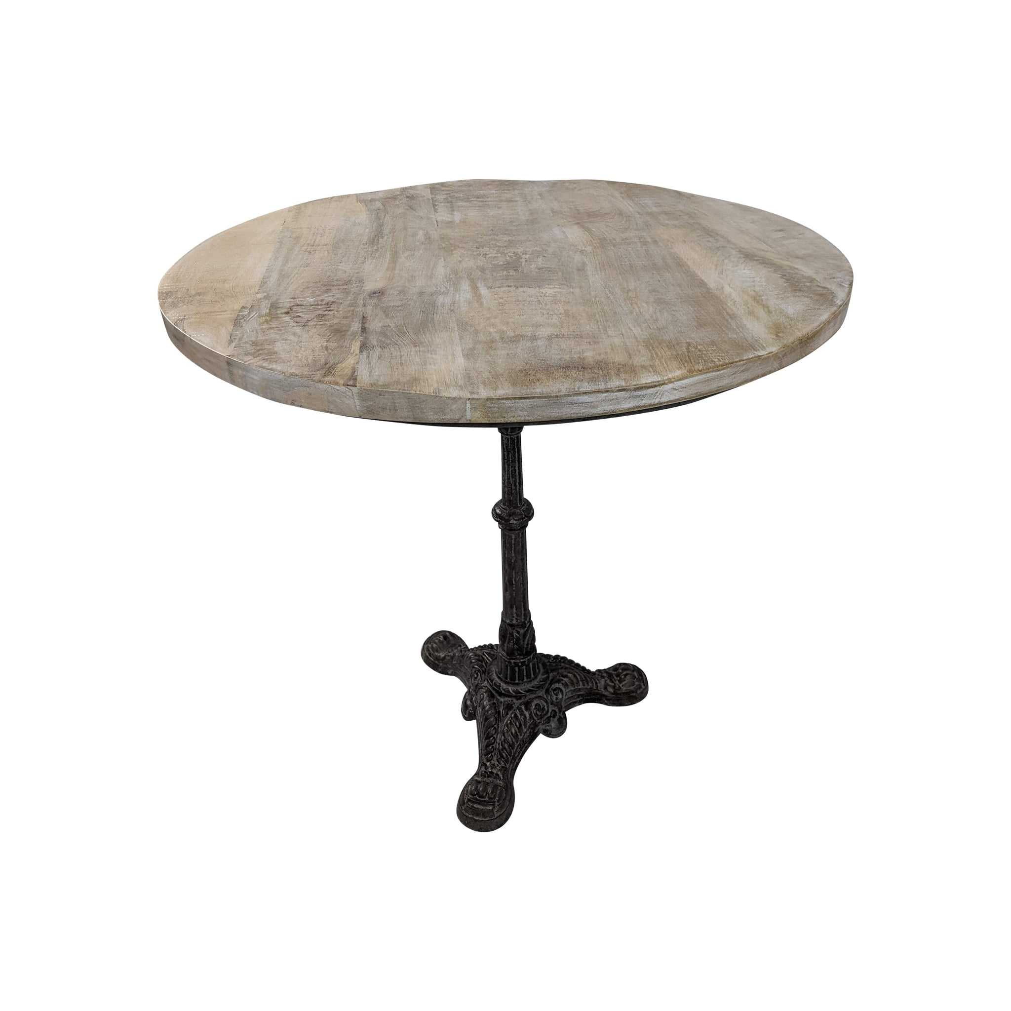 Round Natural Driftwood Reclaimed Wood Bistro Dining Table