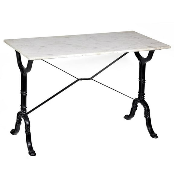 Carolina Classics Vera White Marble Top Rectangular Console Table in White