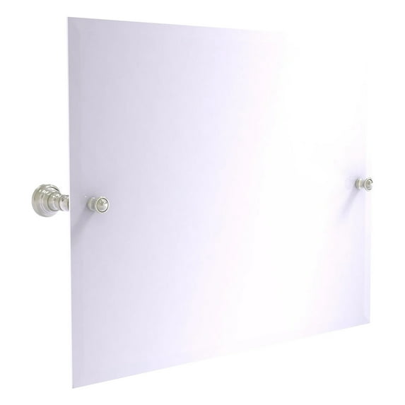 Carolina Collection Frameless Landscape Rectangular Tilt Mirror with Beveled Edge - Satin Nickel