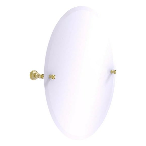 Carolina Collection Frameless Oval Tilt Mirror with Beveled Edge - Satin Brass