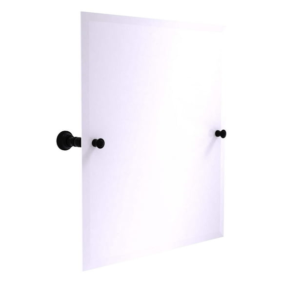 Carolina Collection Frameless Rectangular Tilt Mirror with Beveled Edge - Matte Black