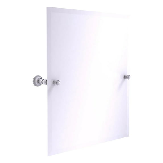 Carolina Collection Frameless Rectangular Tilt Mirror with Beveled Edge - Matte White
