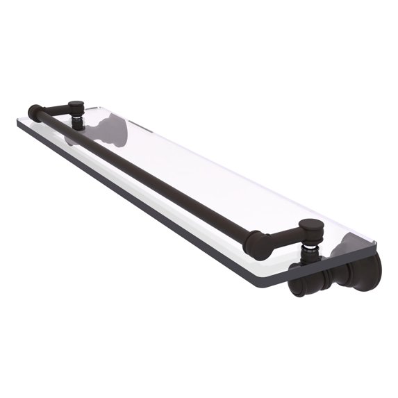 Carolina Collection Glass Shelf with Gallery Rail - Oil Rubbed Bronze / 22 Inch