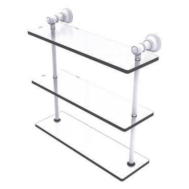 Carolina Collection Triple Glass Shelf - Matte White / 16 Inch